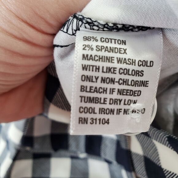 ☔️🩵NWT Crown & Ivy Blue & White Checkered Cropped Ankle Pants Size 4 - Picture 10 of 11